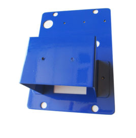blue metal fixture made for OPCO, a manufacturing company in fremont, michigan